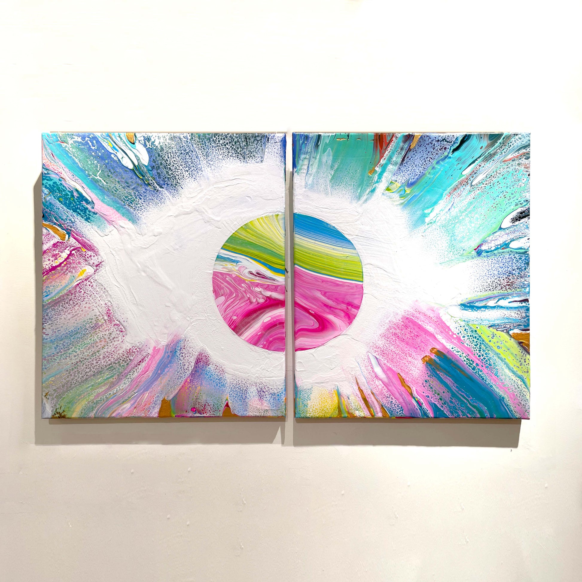 流體畫 Pour Painting | 相連 CIRCLE | 100cm x 60cm