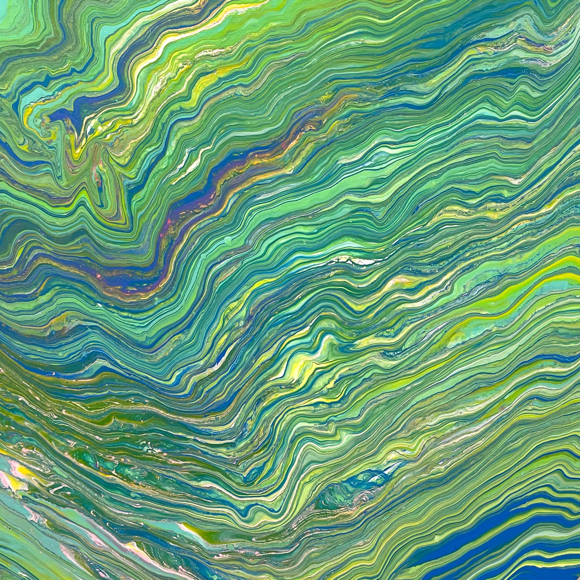 流體畫 Pour Painting | Greenpath | 50cm x 50cm