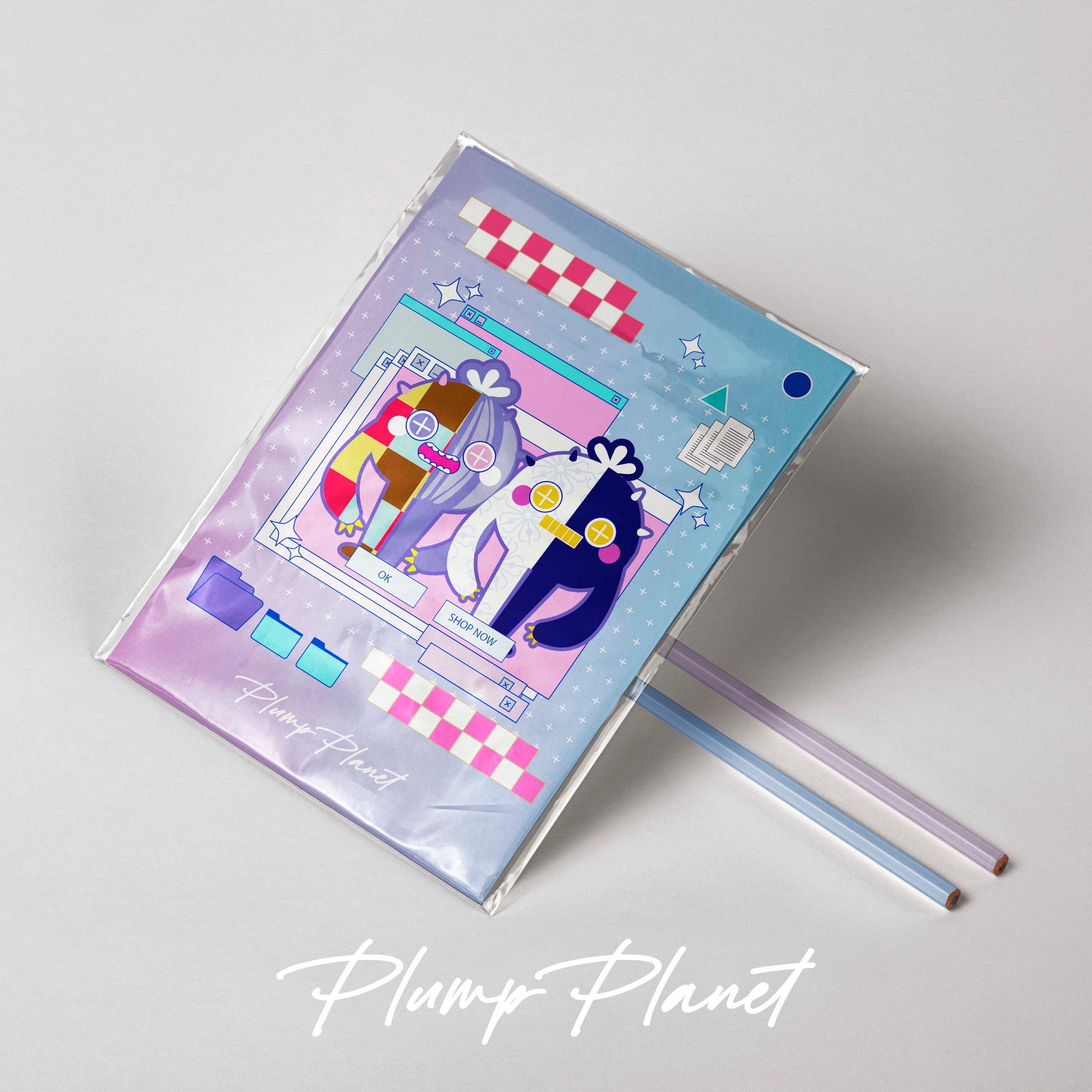 Cyberpunk Cactus【Plump Planet Postcard】