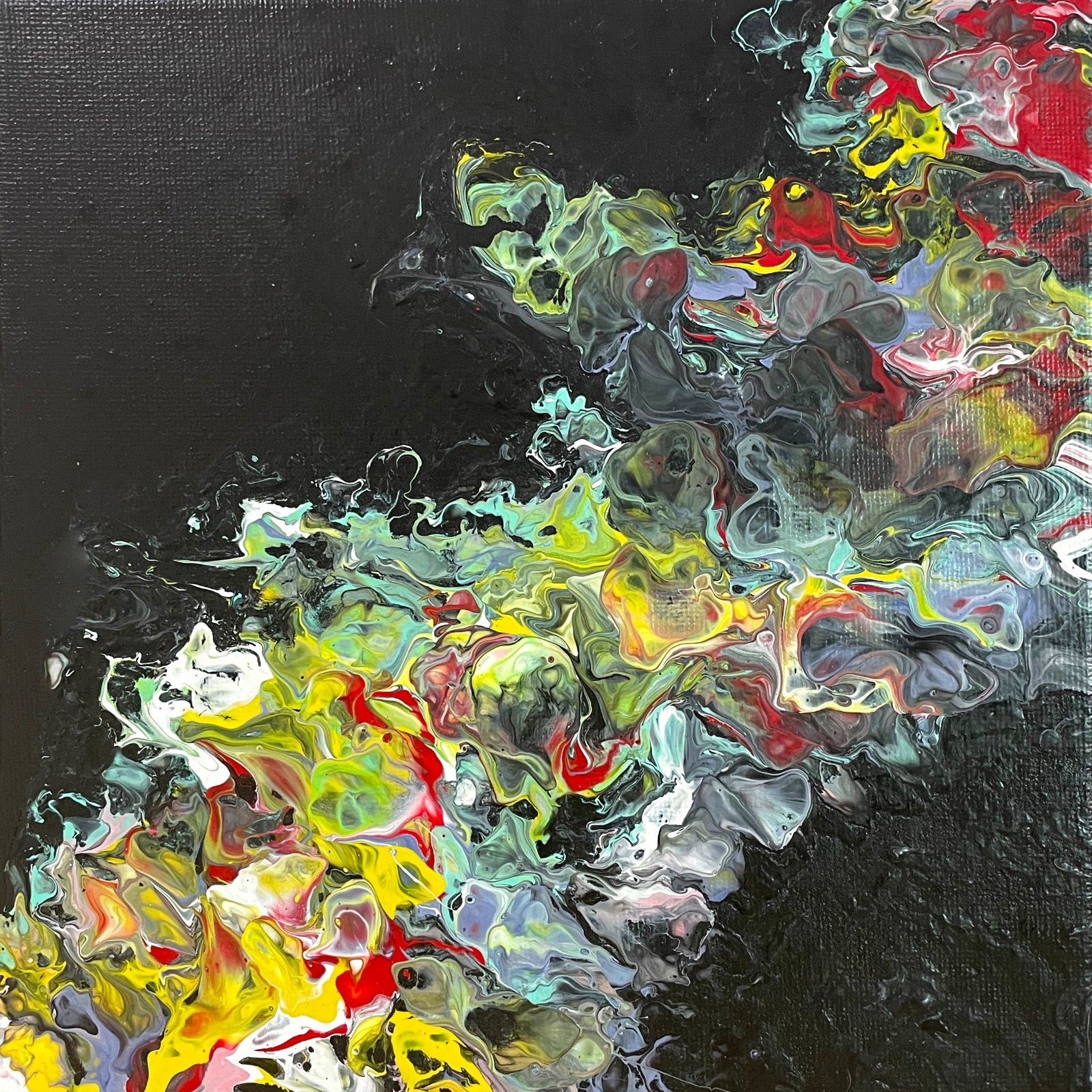 流體畫 Pour Painting | FLOW OF THE RIVER | 20cm x 20cm