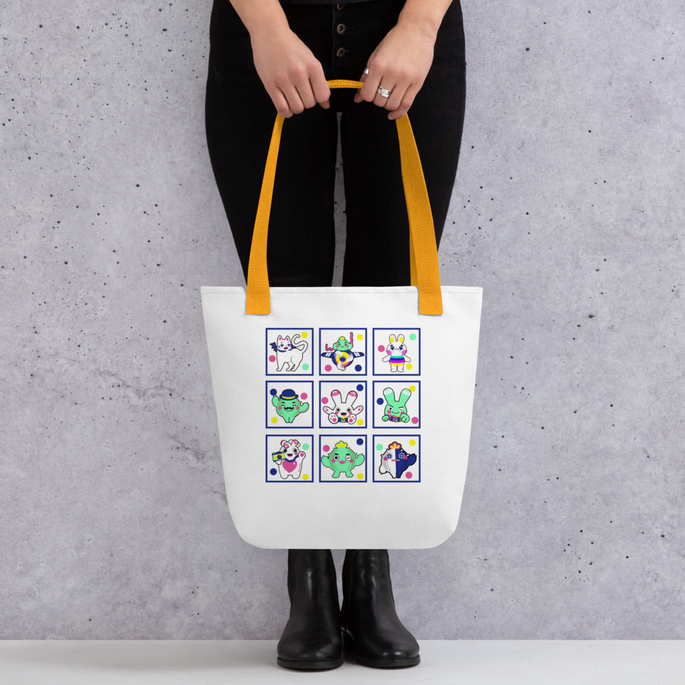 手提袋 Tote bag | Colorful Hong Kong Cactus Family  | 3款手柄顏色