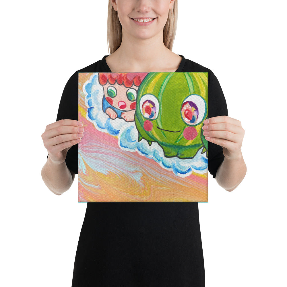 Playing on the Colourful Sky and Cloud  | Canvas Paint 無框帆布數碼油畫