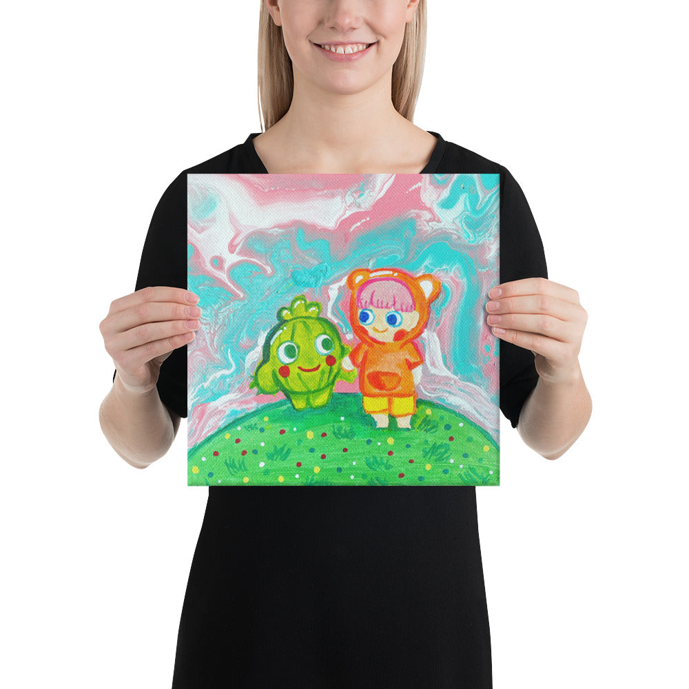 Playing on Colorful Planet  | Canvas Paint 無框帆布數碼油畫