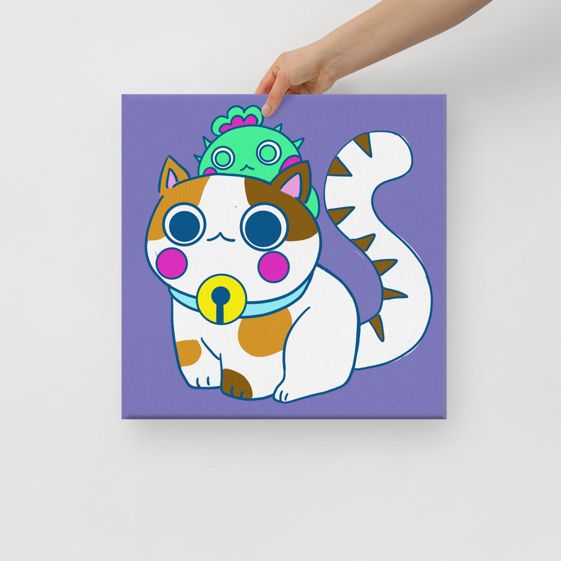 Cute Cat Enjoy Leisure time with Cactus Friends | Canvas Paint 無框帆布數碼油畫