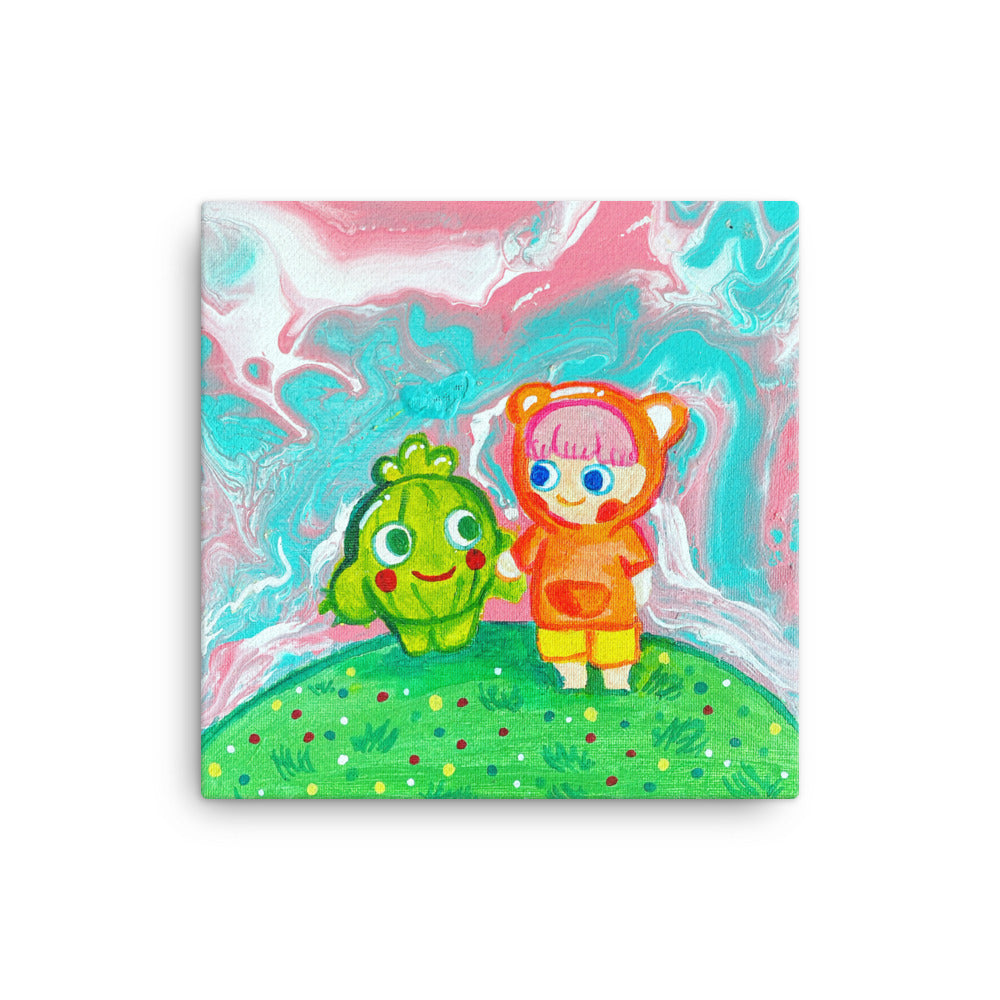 Playing on Colorful Planet  | Canvas Paint 無框帆布數碼油畫