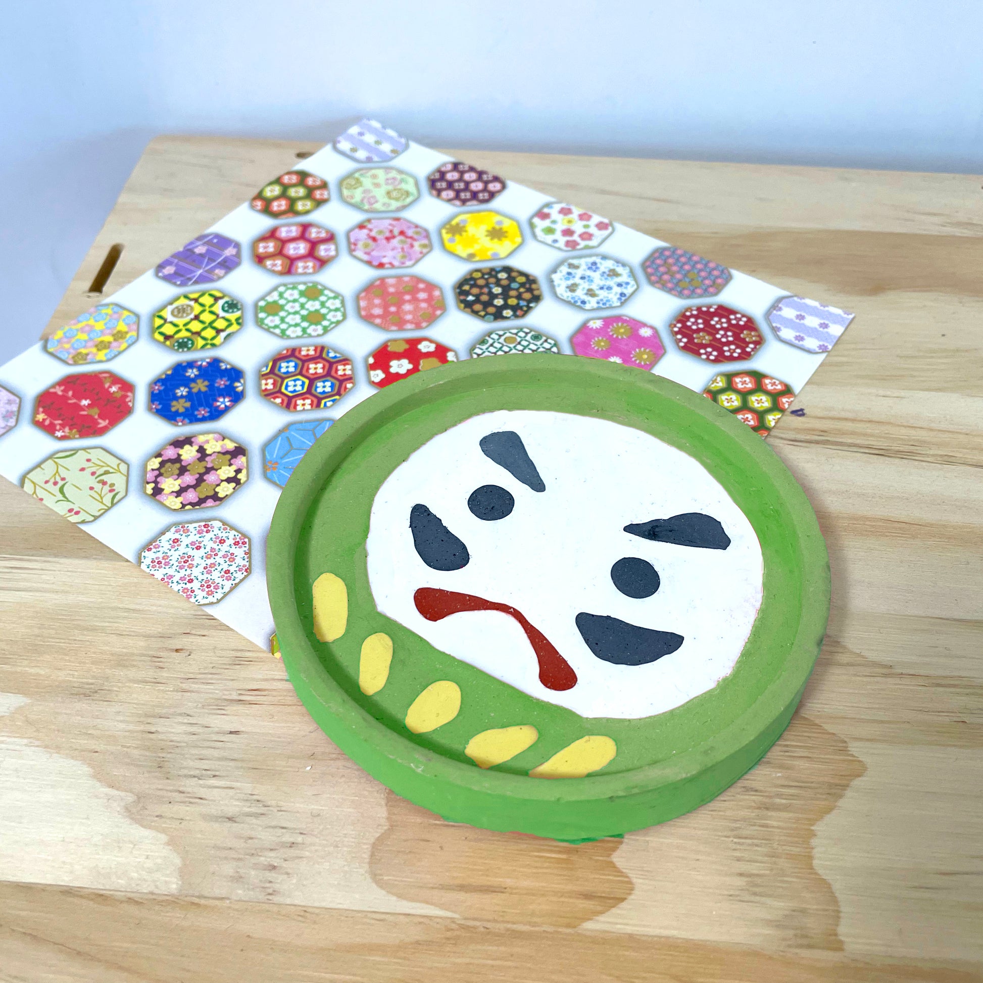 Chinese New Year Pop Style Japanese Dharma Plaster Decoration Tray/ Storage Tray (Green)