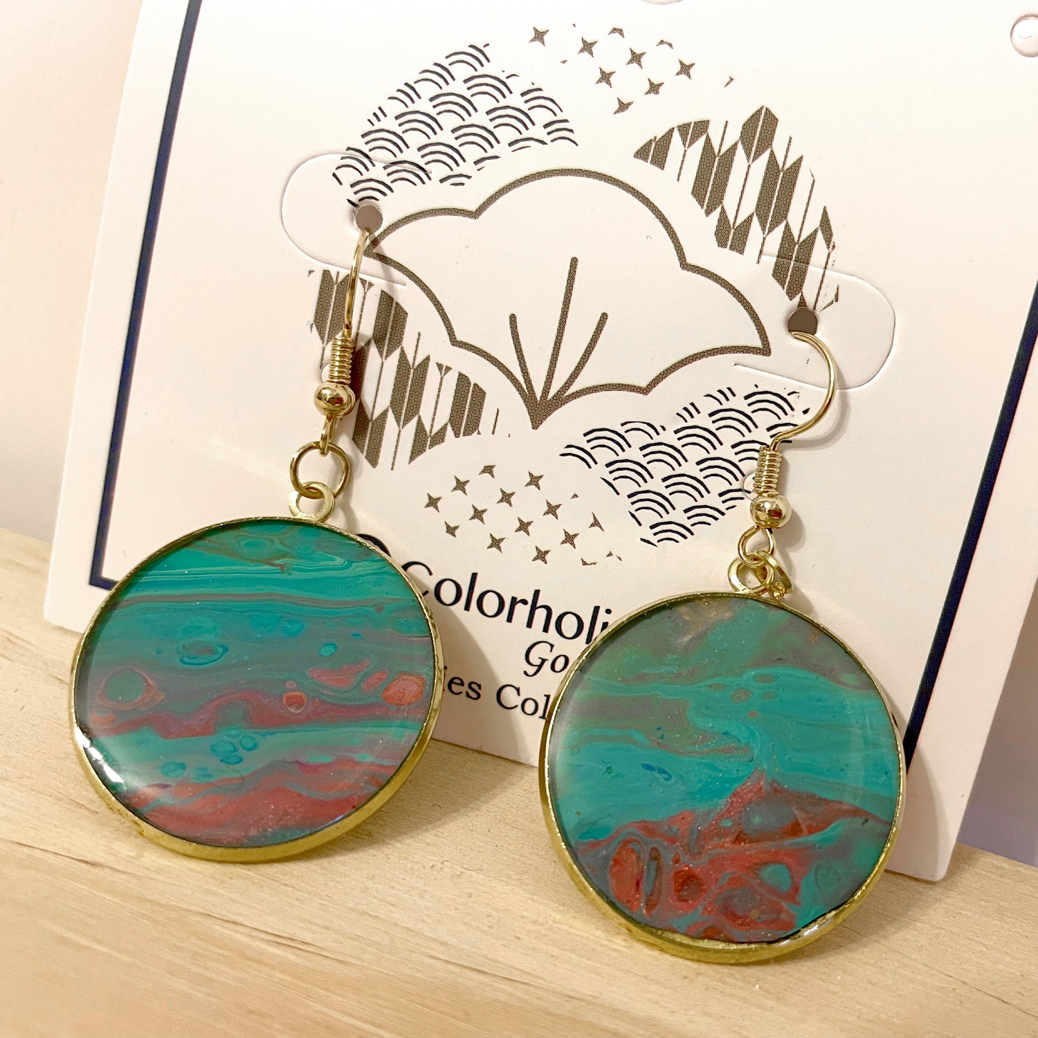 Fluid Painting Epoxy Earrings