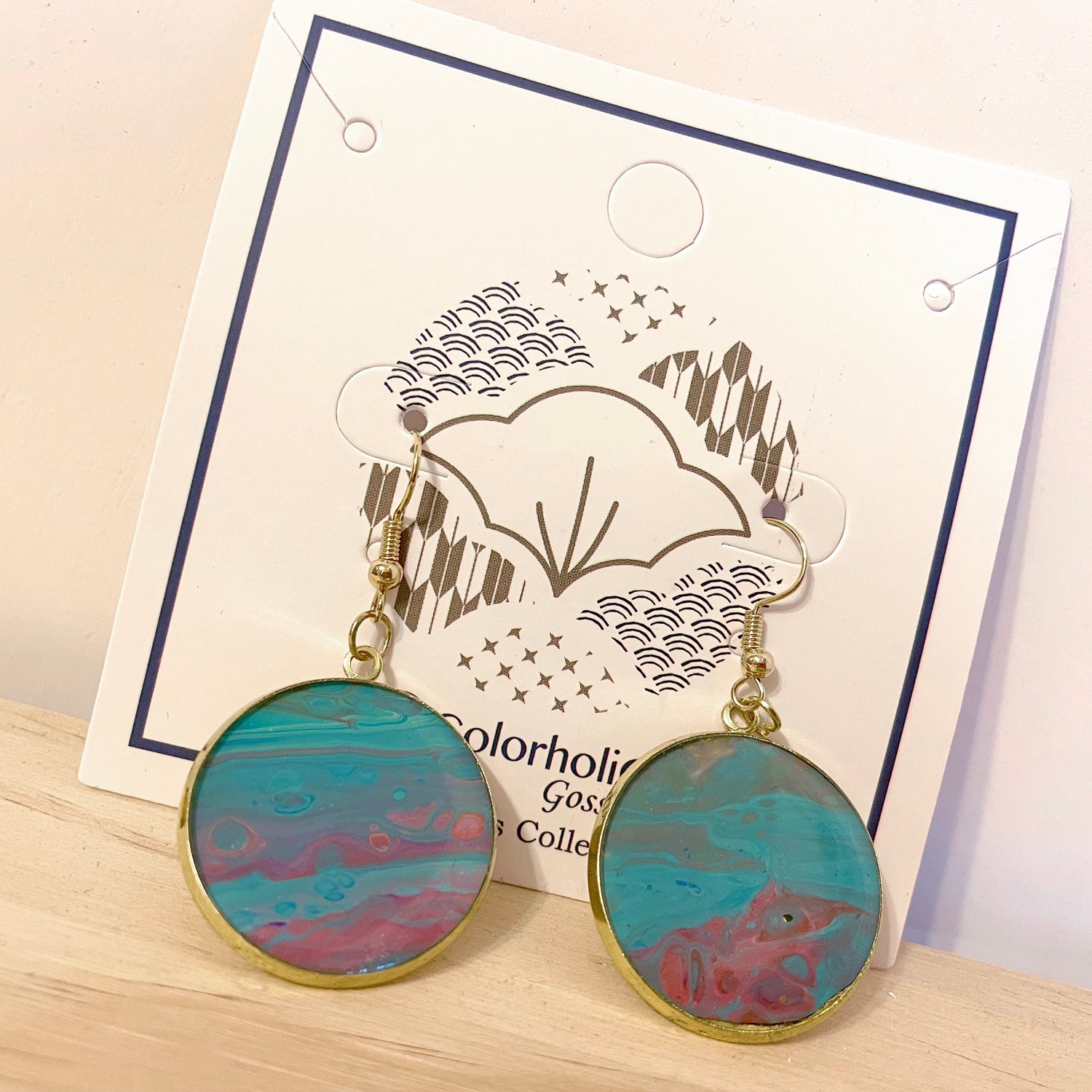 Fluid Painting Epoxy Earrings