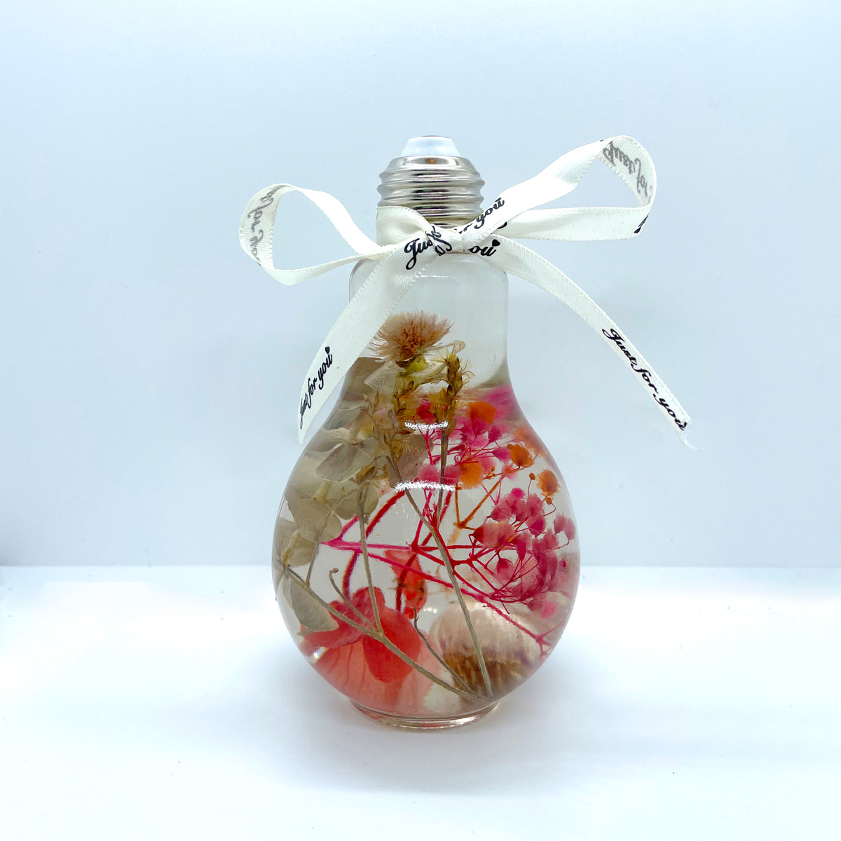 Clear pink composite color floating flowers (light bulb shape)