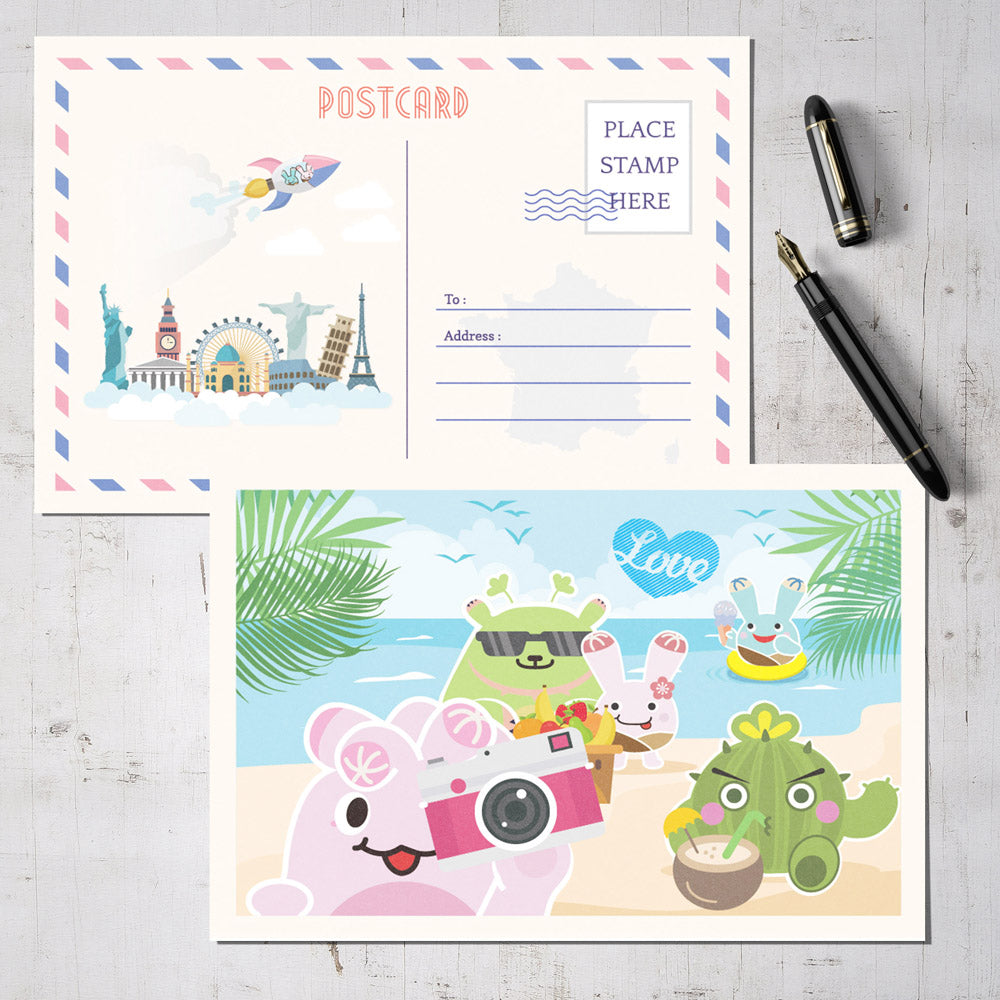 【Plump Planet Friends 多肉小星球名信片】Summer Time