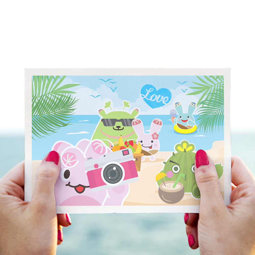 【Plump Planet Friends 多肉小星球名信片】Summer Time