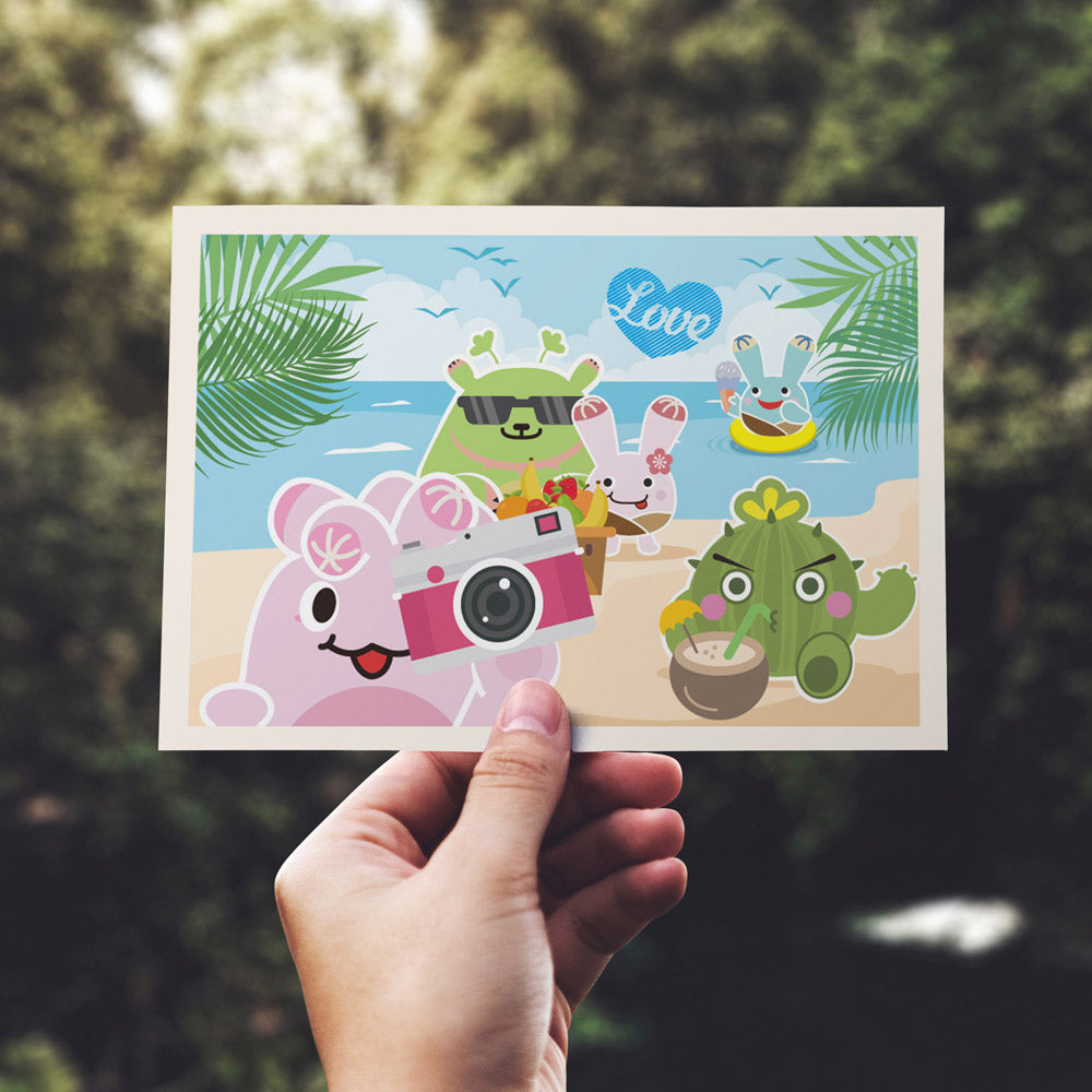 【Plump Planet Friends 多肉小星球名信片】Summer Time