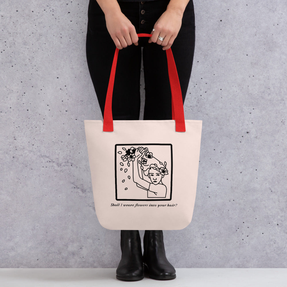 【Free Shipping】3款手柄顏色 | Shall I weave flowers into your hair? | 手提袋 Tote bag