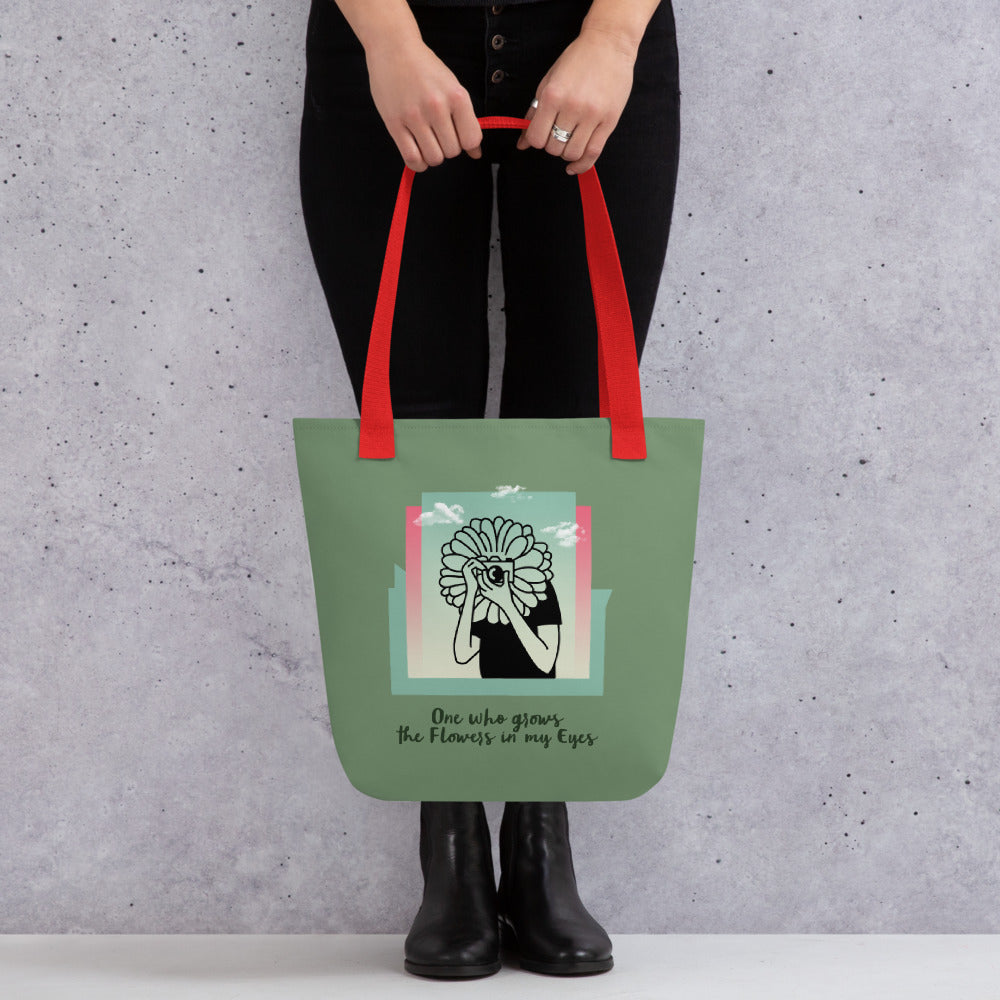 【Free Shipping】3款手柄顏色 | One who grows the flowers in my eyes | 手提袋 Tote bag