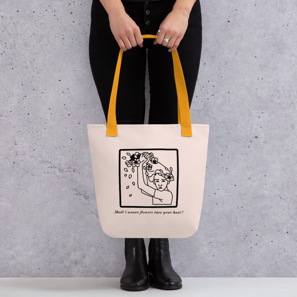 【Free Shipping】3款手柄顏色 | Shall I weave flowers into your hair? | 手提袋 Tote bag