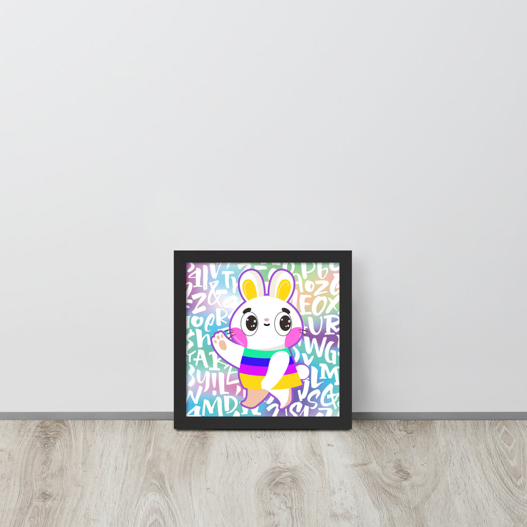 Rainbow Rabbit | 可再生木製框架啞光海報 Framed Matte Poster