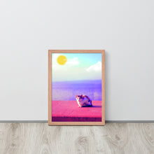 將圖片載入圖庫檢視器 Cat in Seaside | 可再生木製框架啞光海報 Framed Matte Poster
