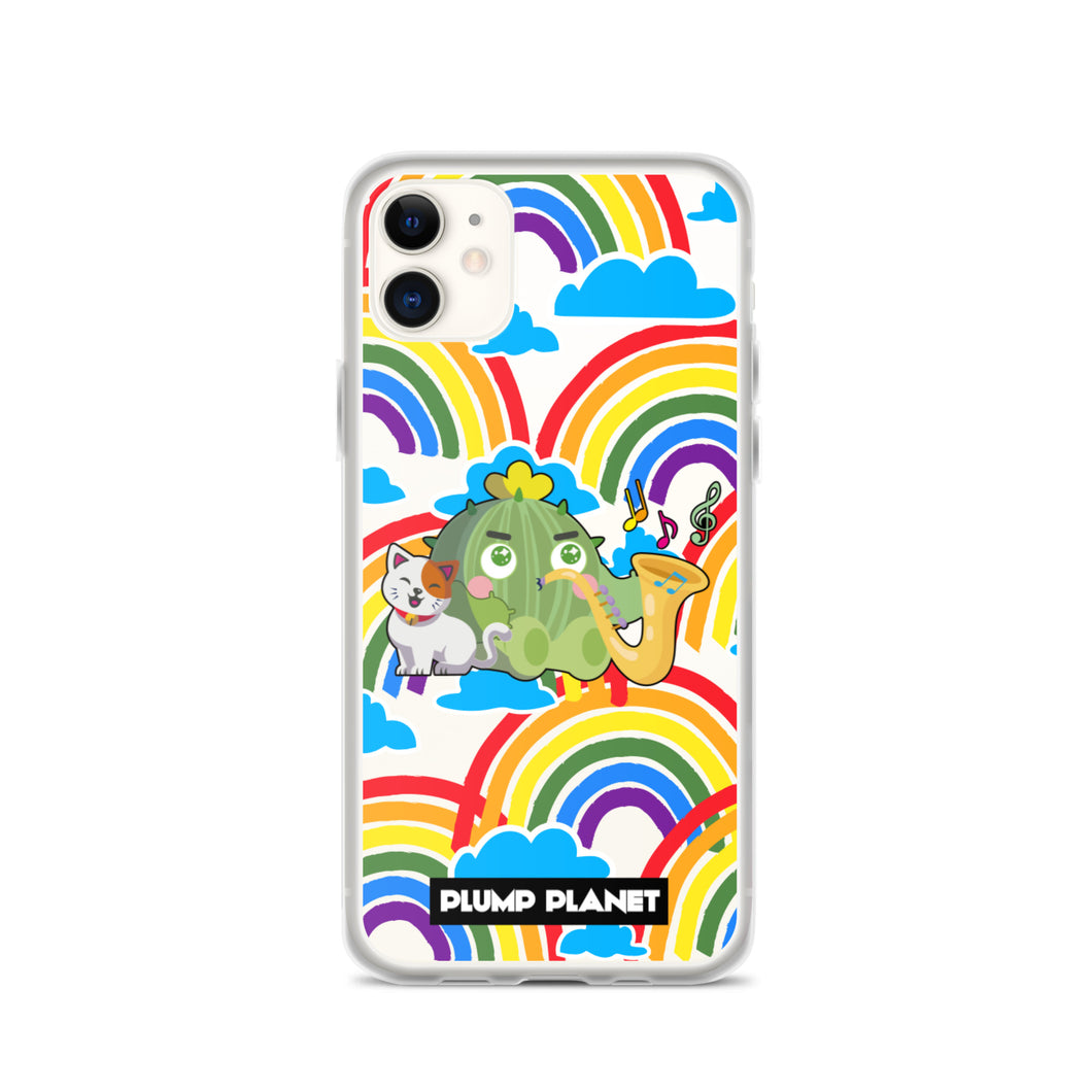 【iPhone】Rainbow Cactus Playing Music  - Phone Clear Case