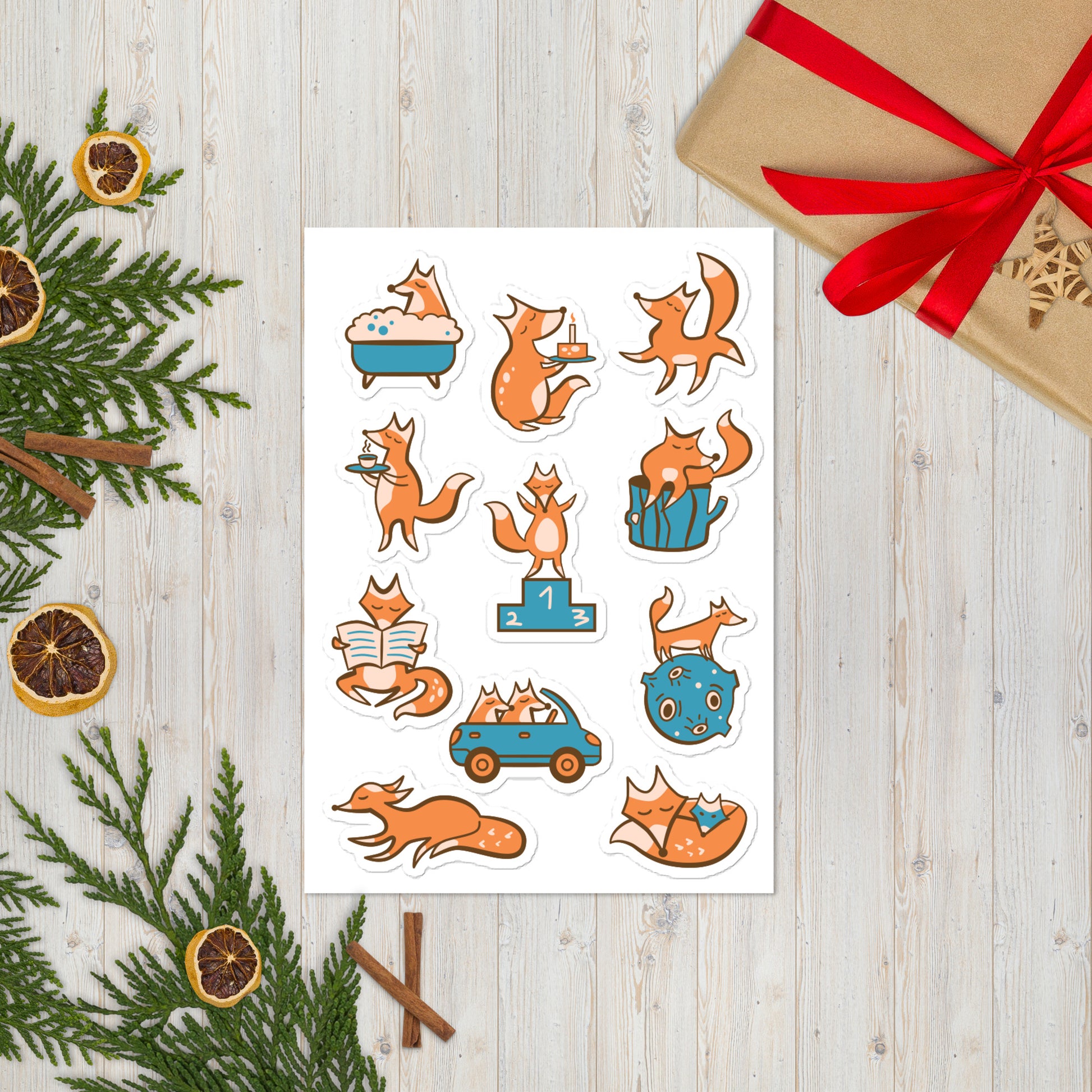 Kiss Cut Sticker Sheet | Fun Fox