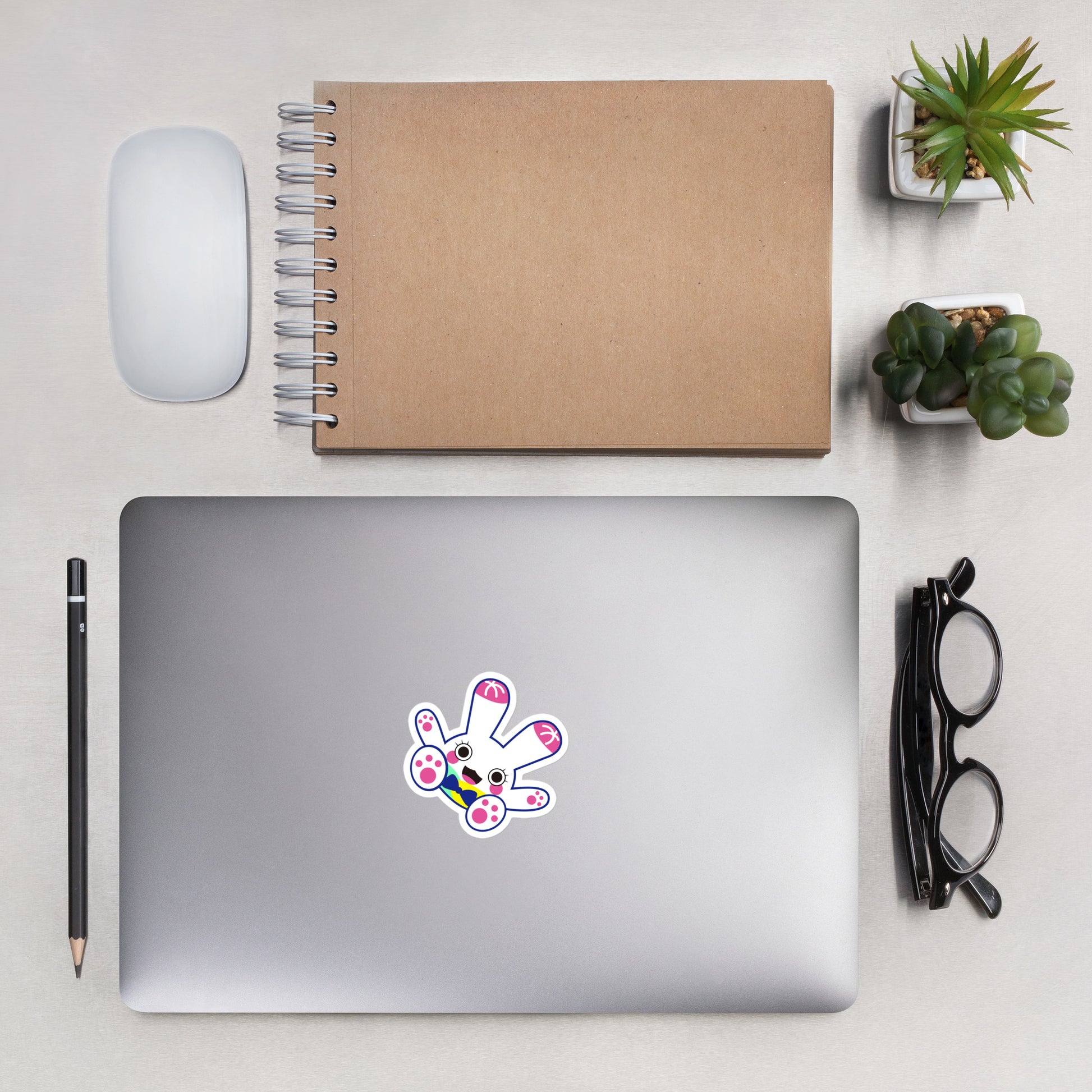 Kiss Cut Stickers | Pink Cactus Girl Rabbit