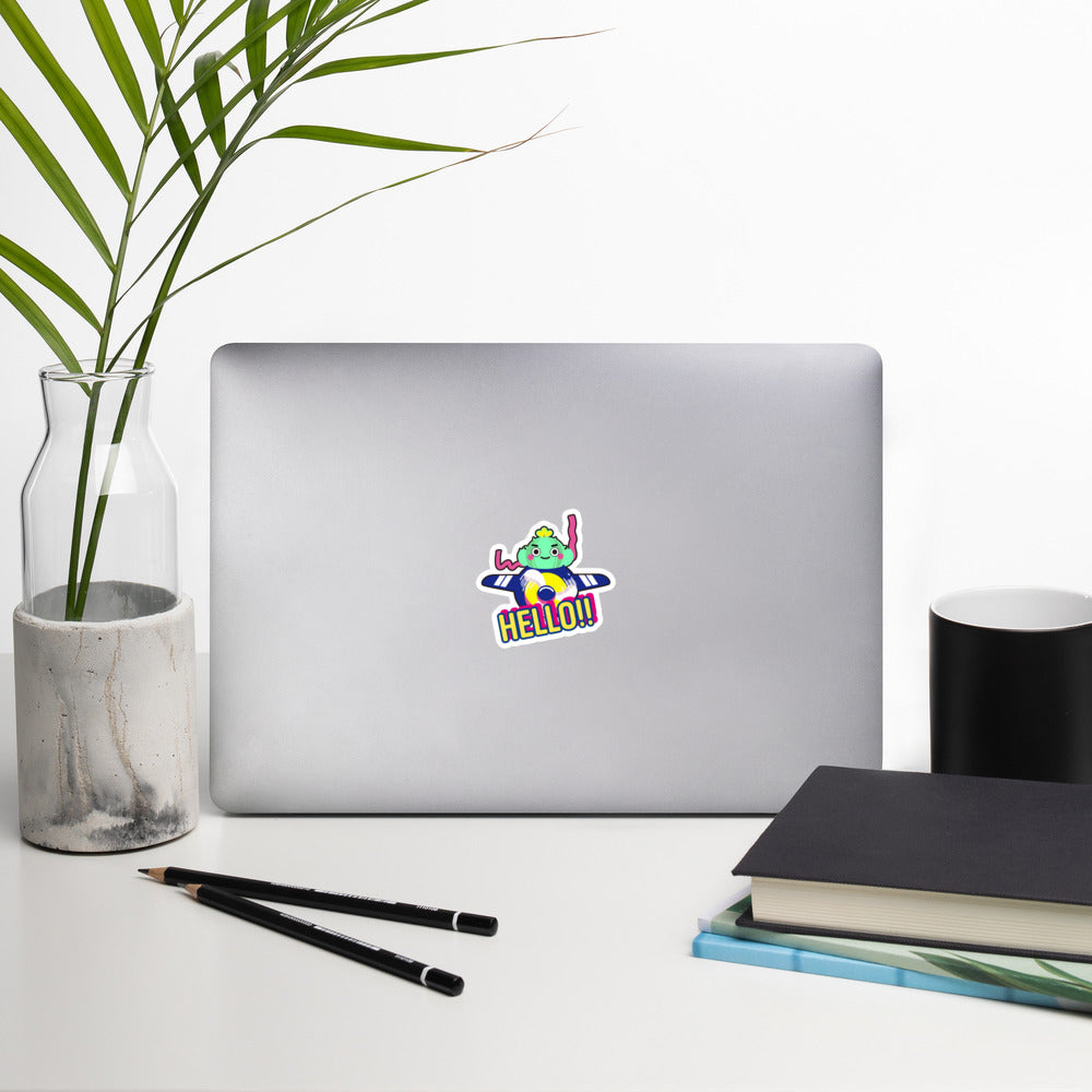 Kiss Cut Stickers | Flying Cactus to the Moon Hello!!