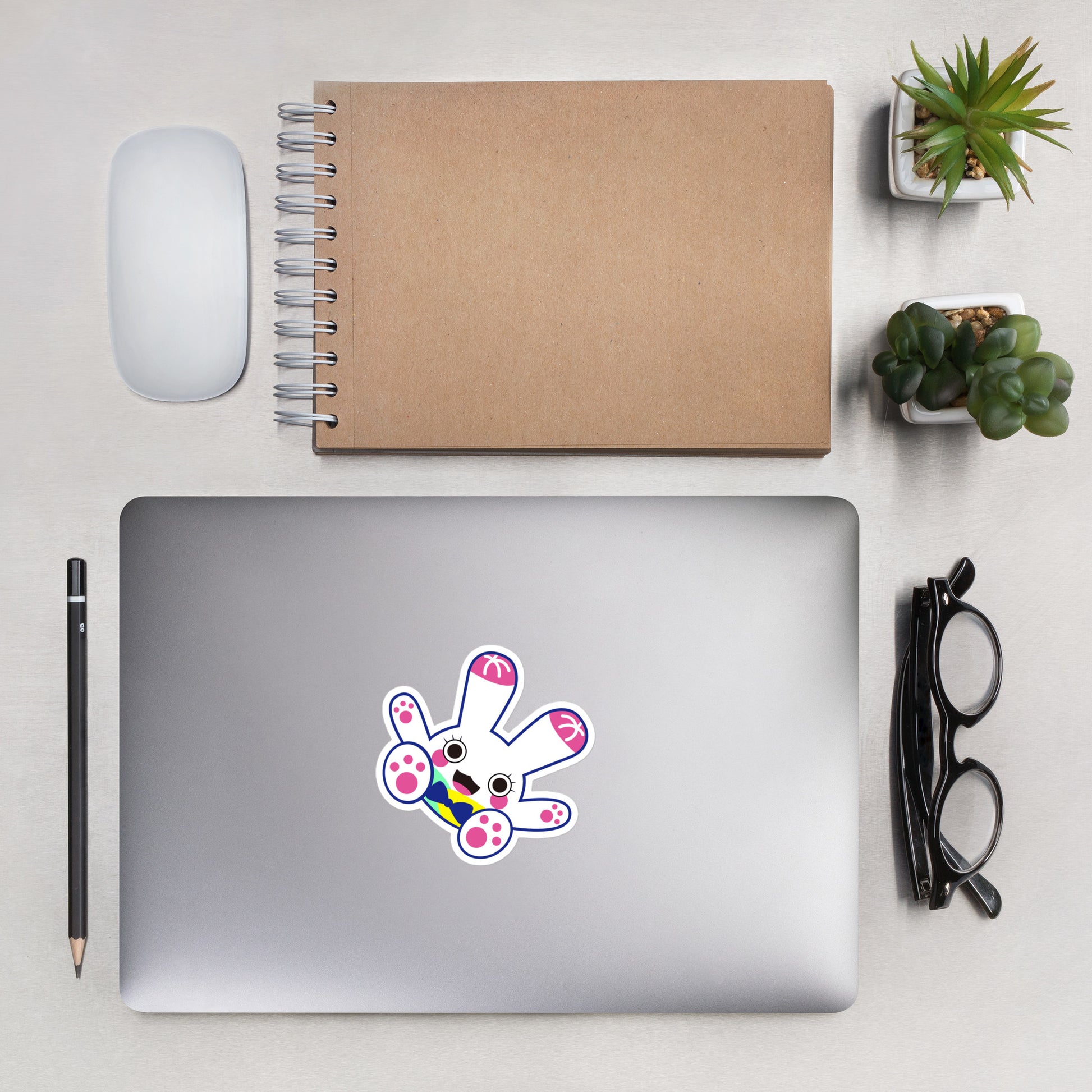 Kiss Cut Stickers | Pink Cactus Girl Rabbit