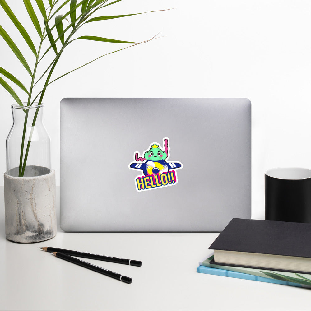 Kiss Cut Stickers | Flying Cactus to the Moon Hello!!