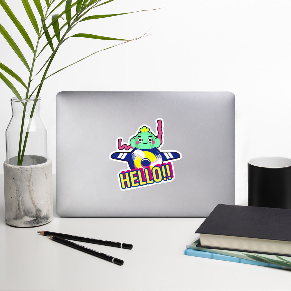 Kiss Cut Stickers | Flying Cactus to the Moon Hello!!