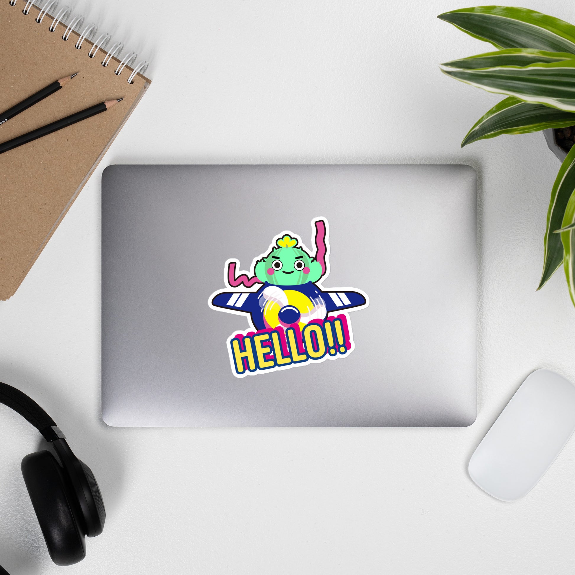 Kiss Cut Stickers | Flying Cactus to the Moon Hello!!