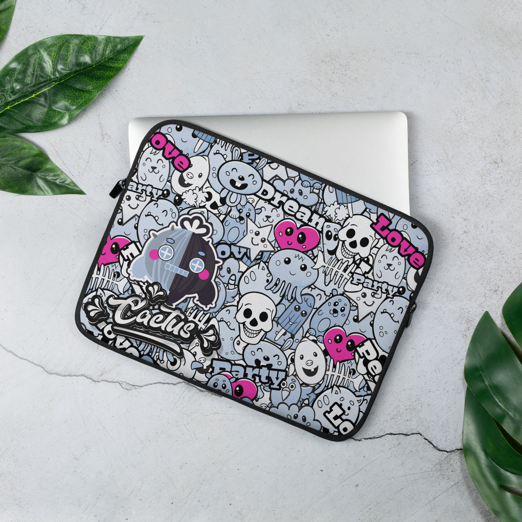 Robot Rock Cactus Love and Dead Pattern - Laptop Sleeve | 筆電保護套,適合13寸15寸筆電、Macbook 或 Macbook Pro | Plump Planet