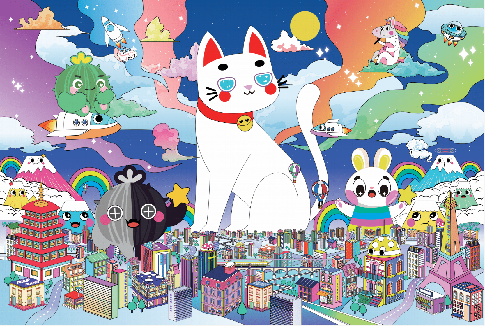 40cm x 60cm | Happy Plump Planet World