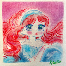 画像をギャラリービューアに読み込む, Original Pastel Art | 《Red Hair Lady》 | 15cm x 15cm
