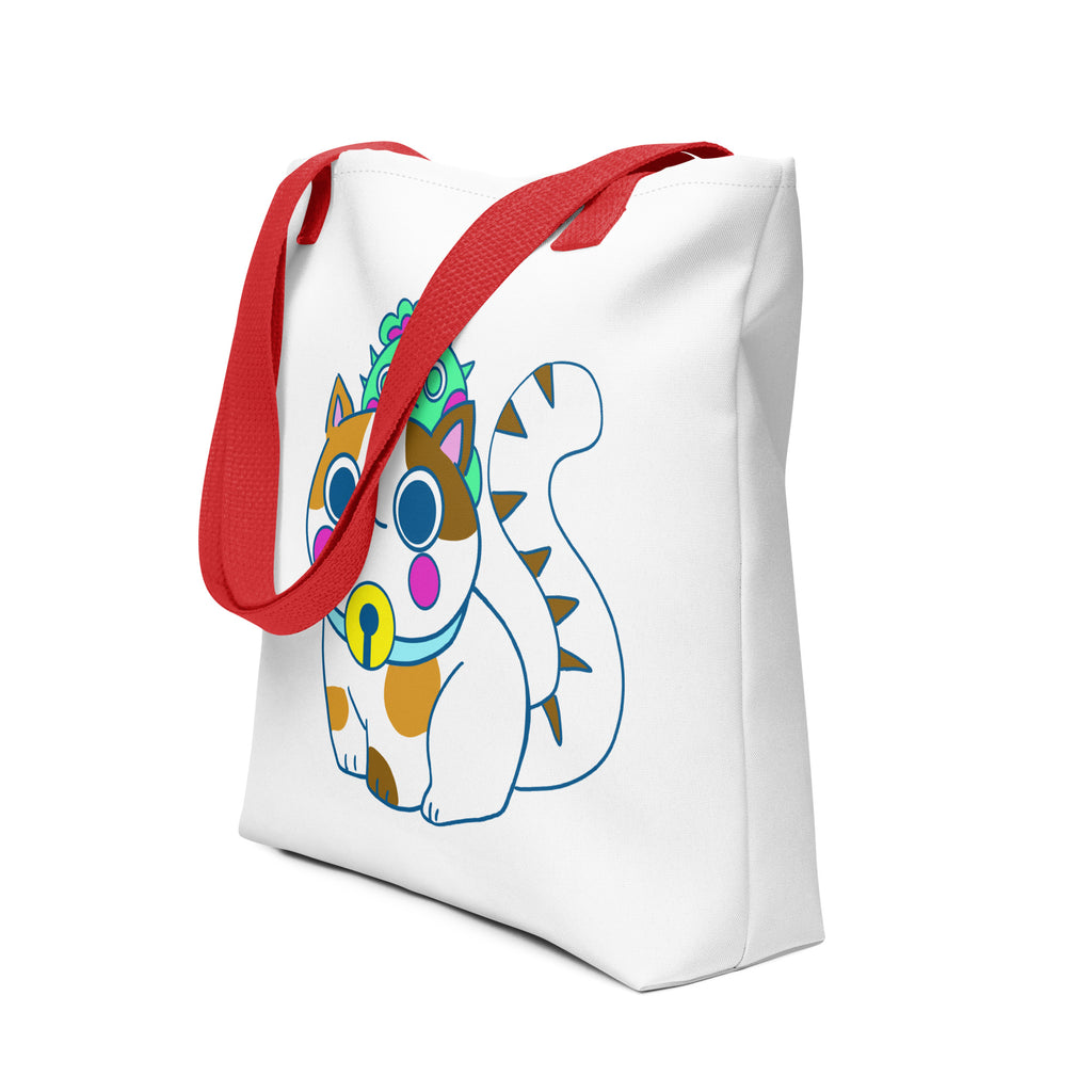 手提袋 Tote bag | Cute Cat Enjoy Leisure time with Cactus Friends  | 3款手柄顏色