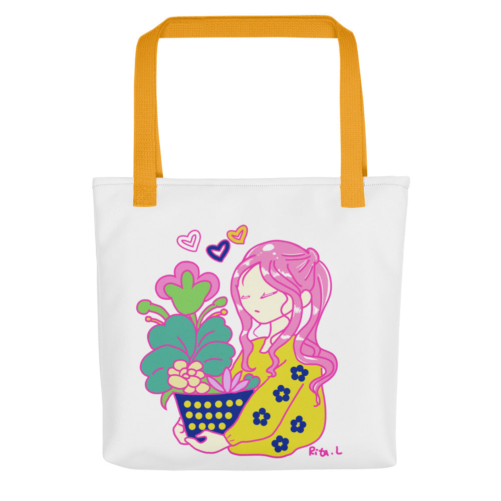 A Girl Holding Plant Pot  | 手提袋 Tote bag