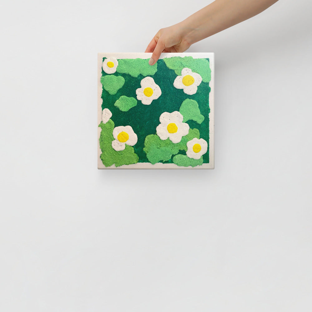 Canvas Painting |  Flower in Garden | 20cm x 20cm