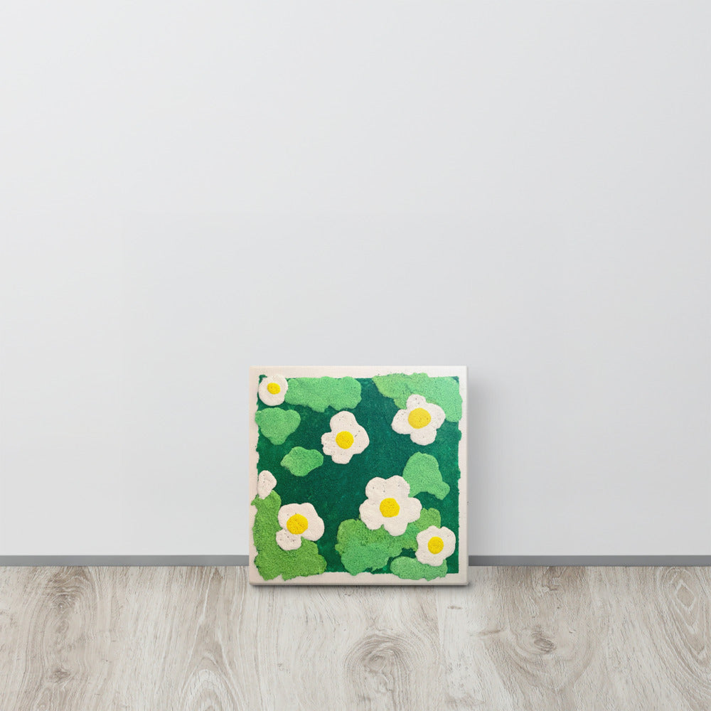 Canvas Painting |  Flower in Garden | 20cm x 20cm