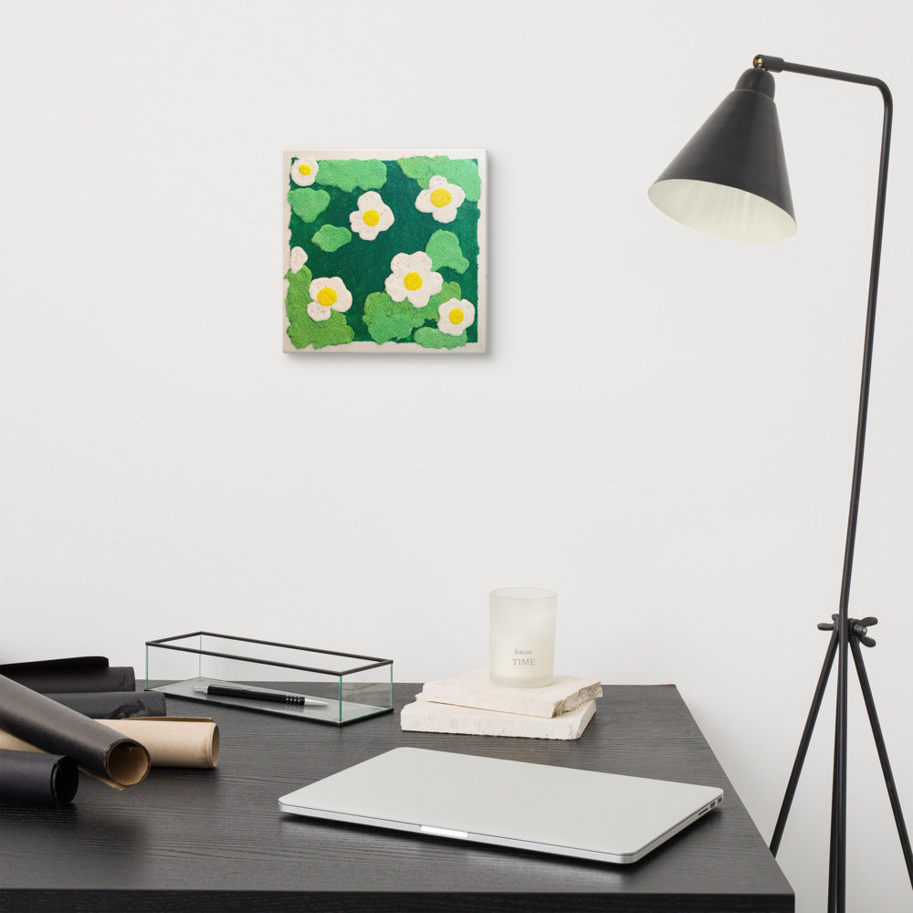 Canvas Painting |  Flower in Garden | 20cm x 20cm