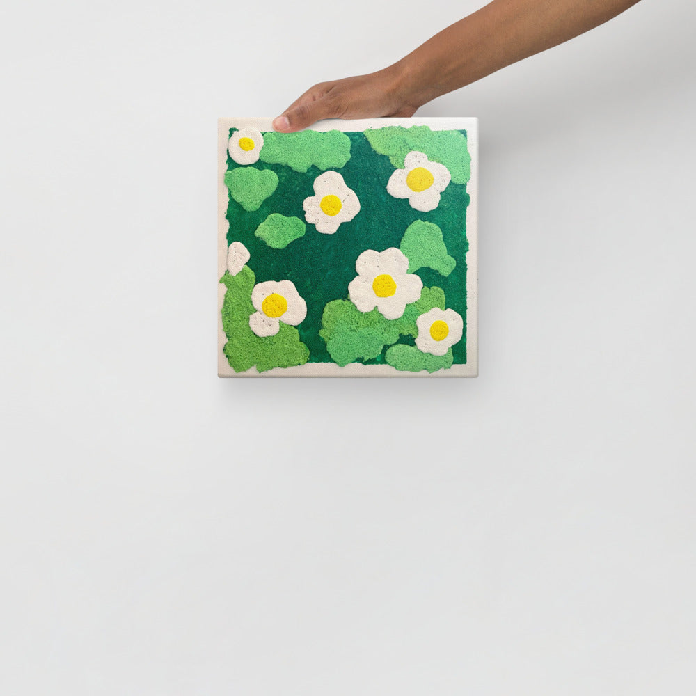 Canvas Painting |  Flower in Garden | 20cm x 20cm