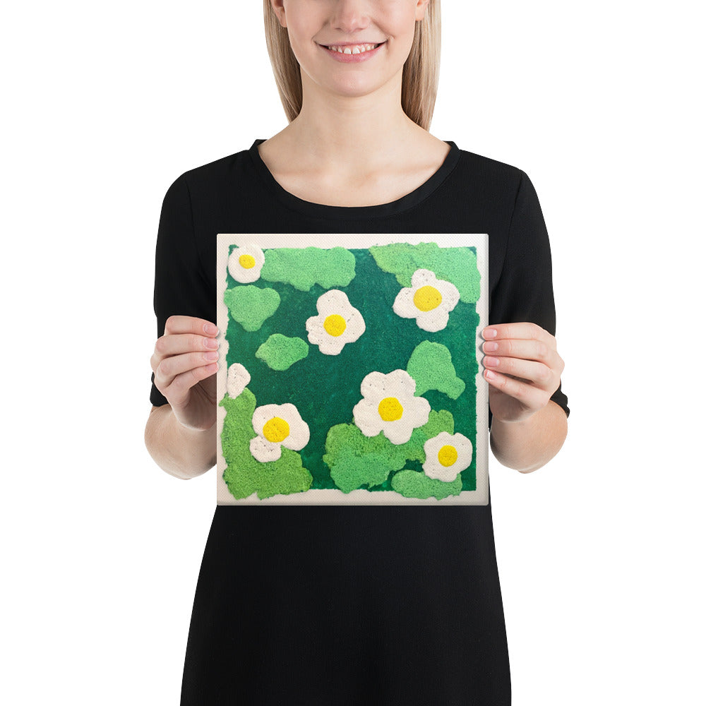 Canvas Painting |  Flower in Garden | 20cm x 20cm
