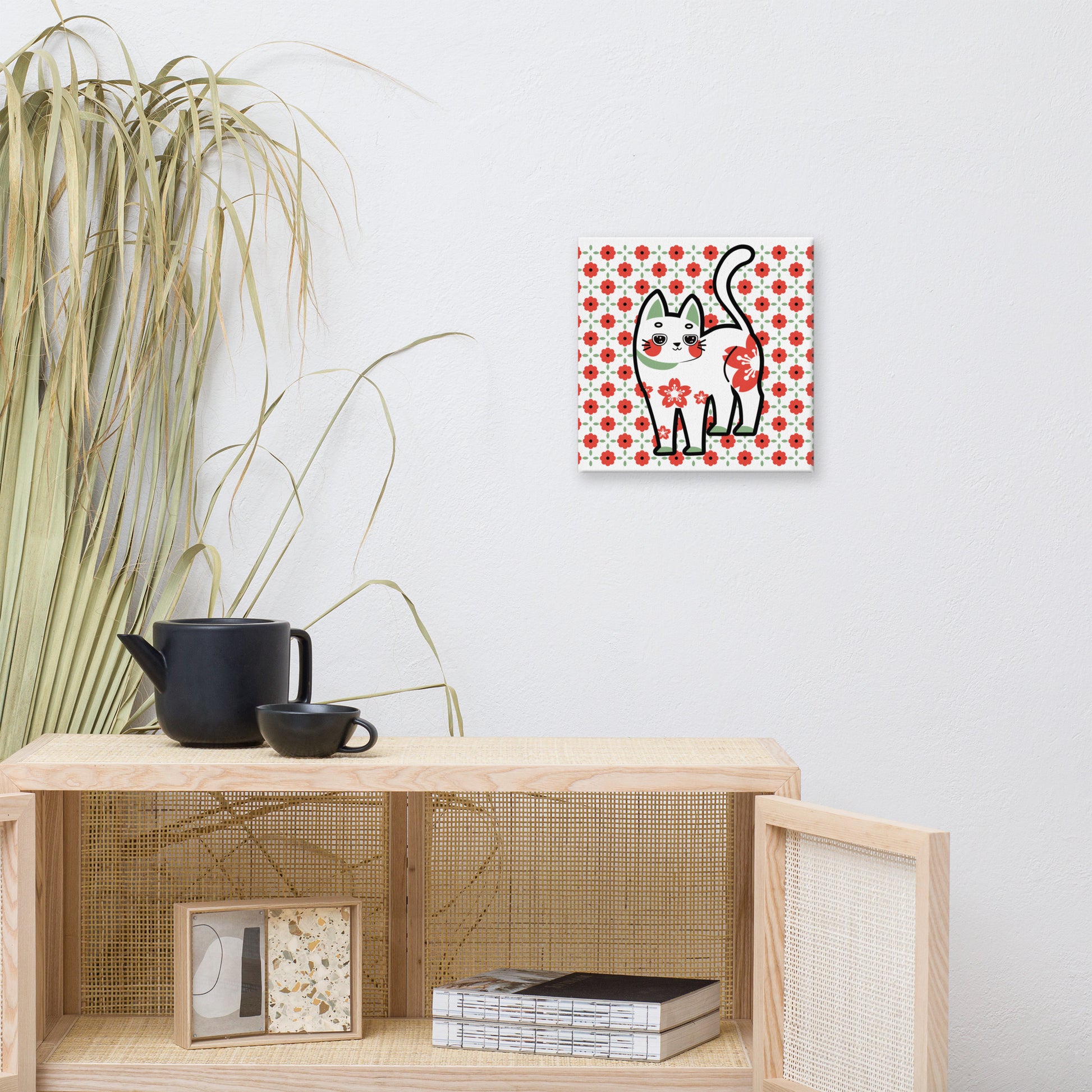 Flower Pattern Cat  | Canvas Paint 無框帆布數碼油畫