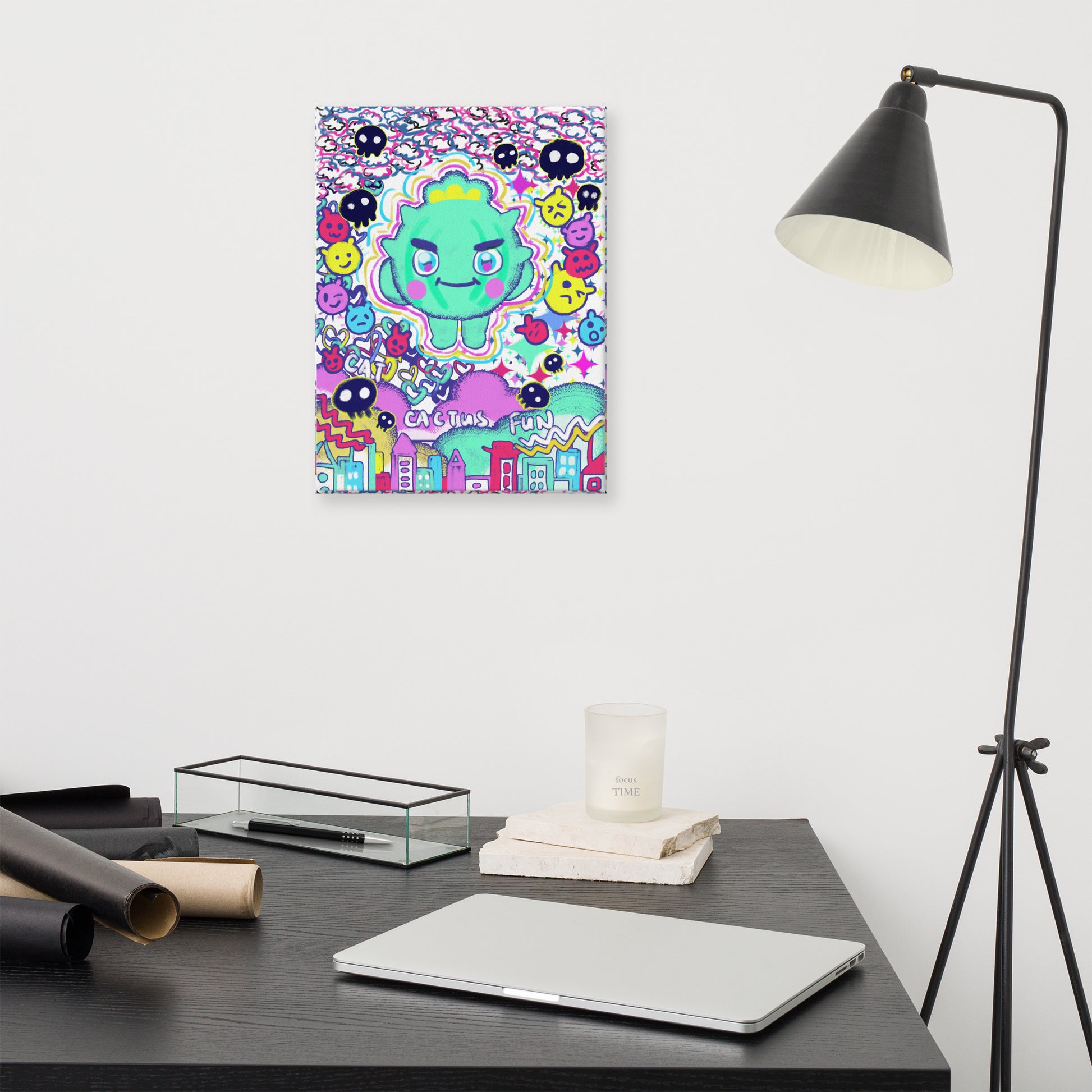 Cactus Boy in Cool Style | Canvas Paint 無框帆布數碼油畫