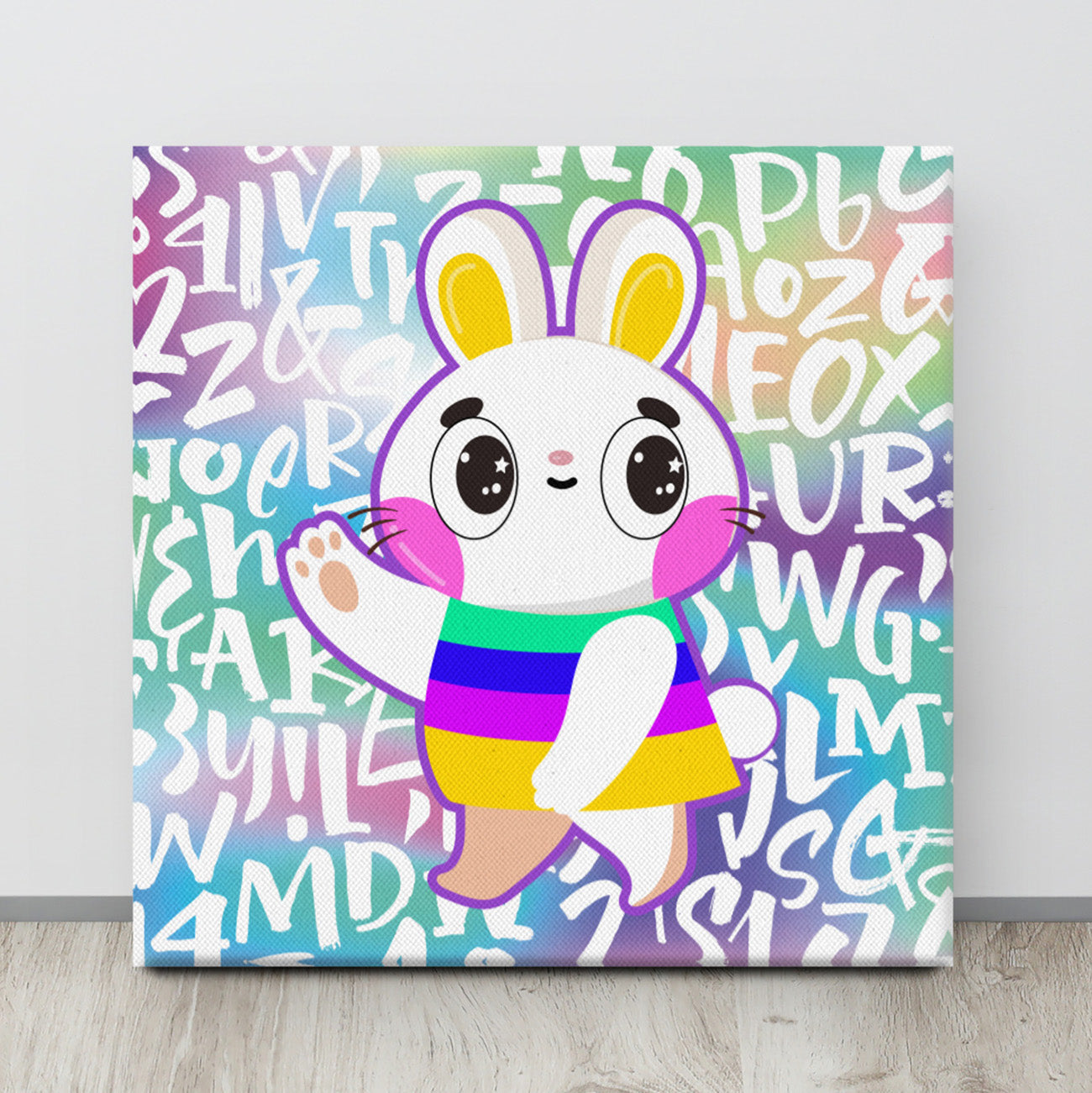 Rainbow Rabbit | Canvas Paint 無框帆布數碼油畫