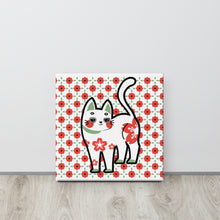 画像をギャラリービューアに読み込む, Flower Pattern Cat  | Canvas Paint 無框帆布數碼油畫
