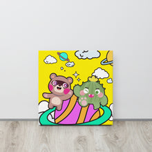 Load image into Gallery viewer, Yellow Cactus and Bear Friends | Canvas Paint 無框帆布數碼油畫
