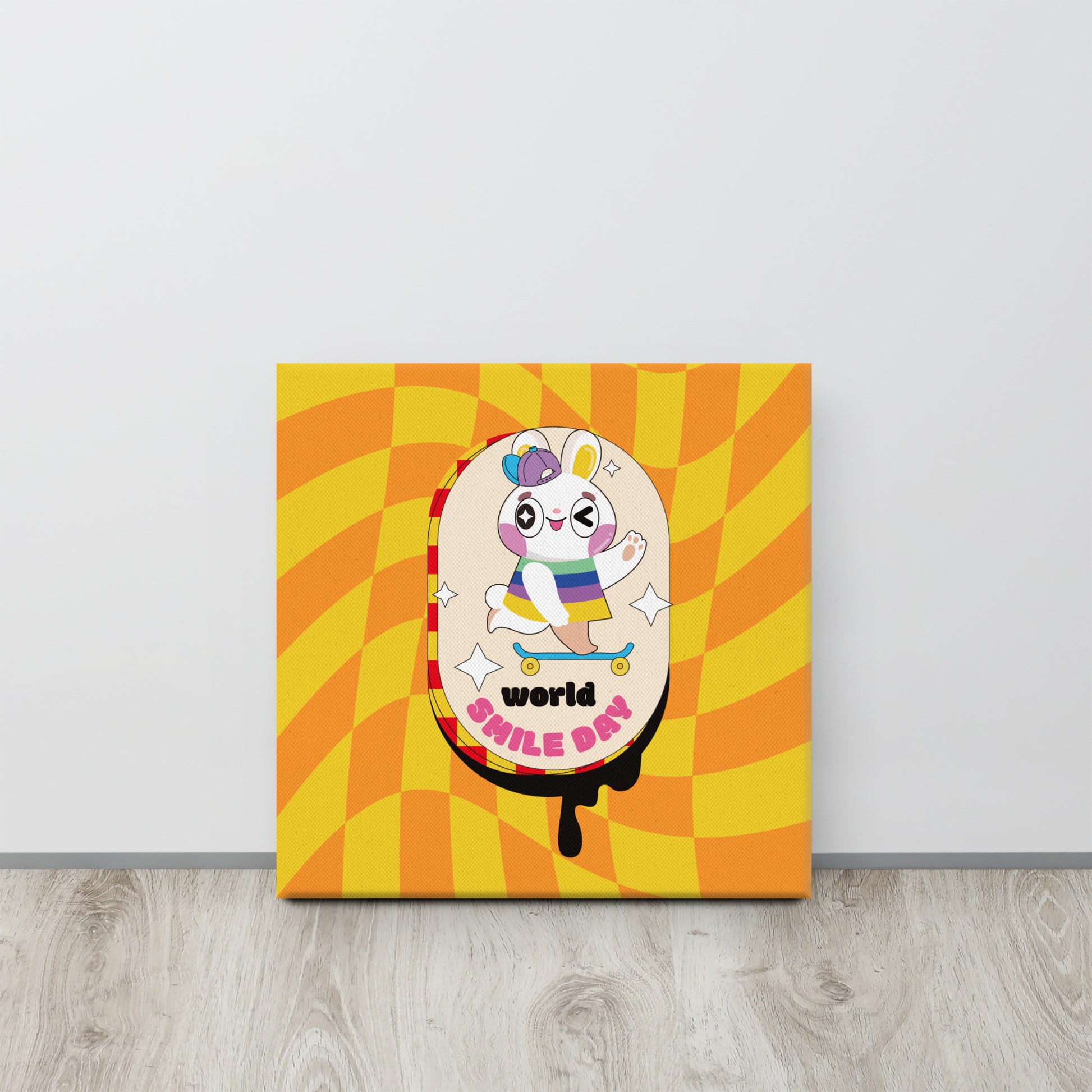 Happy Smiling Day! Rainbow Rabbit | Canvas Paint 無框帆布數碼油畫