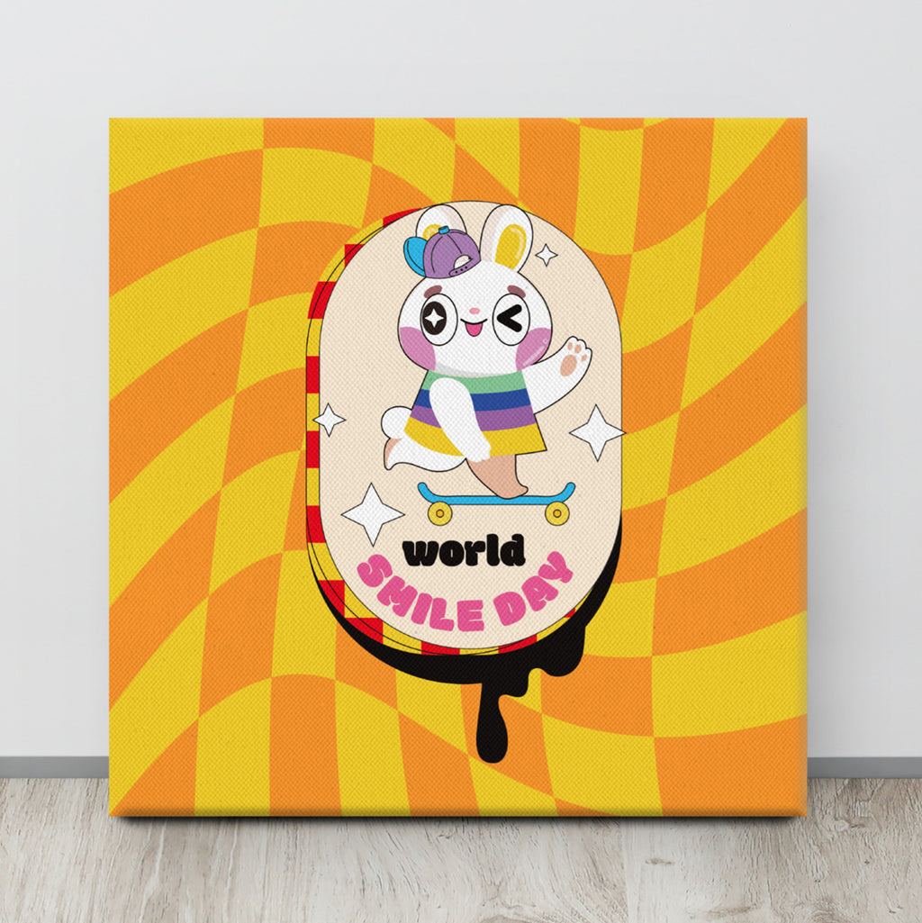 Happy Smiling Day! Rainbow Rabbit | Canvas Paint 無框帆布數碼油畫