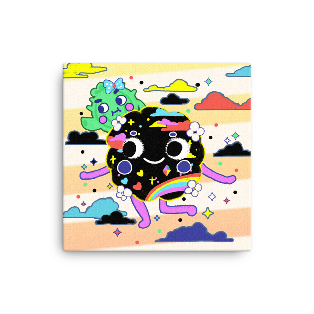 Rainbow Black Puffy Ball Cloud | Canvas Paint 無框帆布數碼油畫