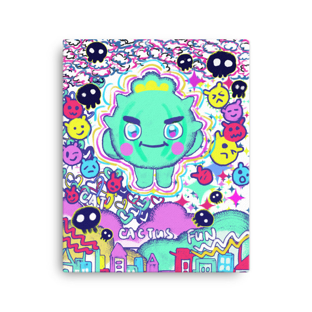 Cactus Boy in Cool Style | Canvas Paint 無框帆布數碼油畫