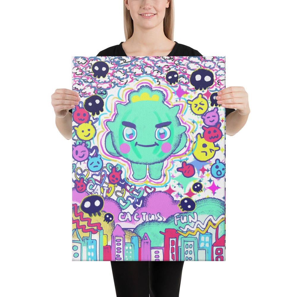 Cactus Boy in Cool Style | Canvas Paint 無框帆布數碼油畫