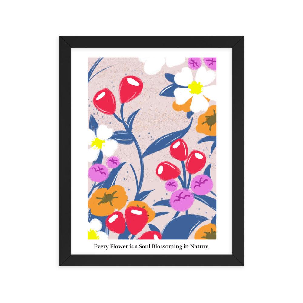 Every flower is a soul blossoming in nature | 木製框架啞光海報 Framed Matte Poster